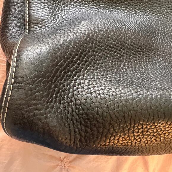 Cole Haan Tote Satchel Shoulder Bag Purse Zipper Closure Pebbled Leather Black - Picture 10 of 12